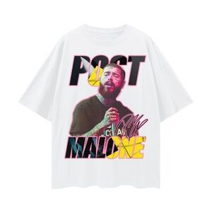 Unisex Medium Post Malone Tragik Textiles Heavy Cotton 190 GSM Oversized T-Shirt